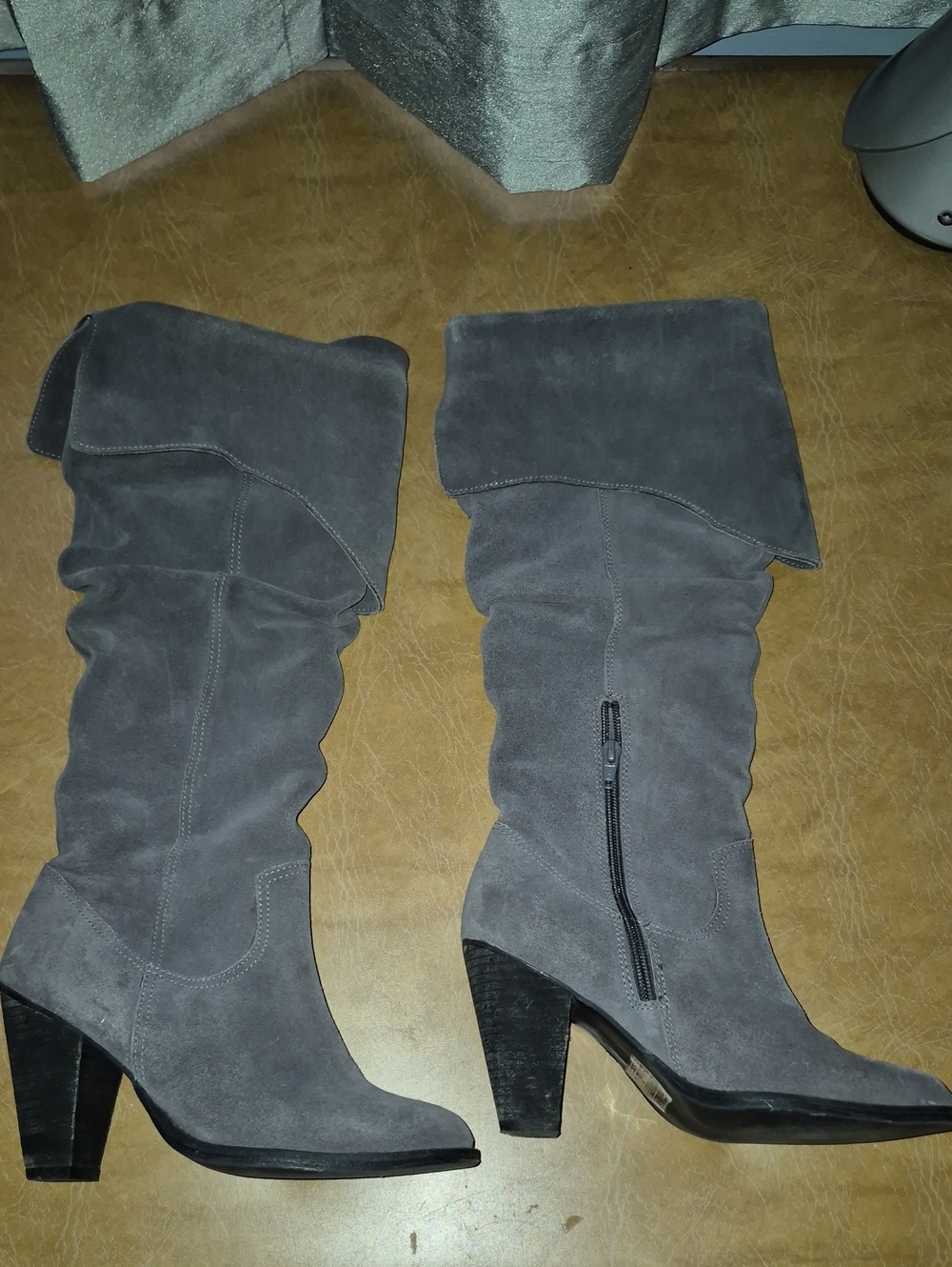 Jeffrey Campbell Kamala Grey Suede Heeled Boots..size 7 - Picture 3 of 9